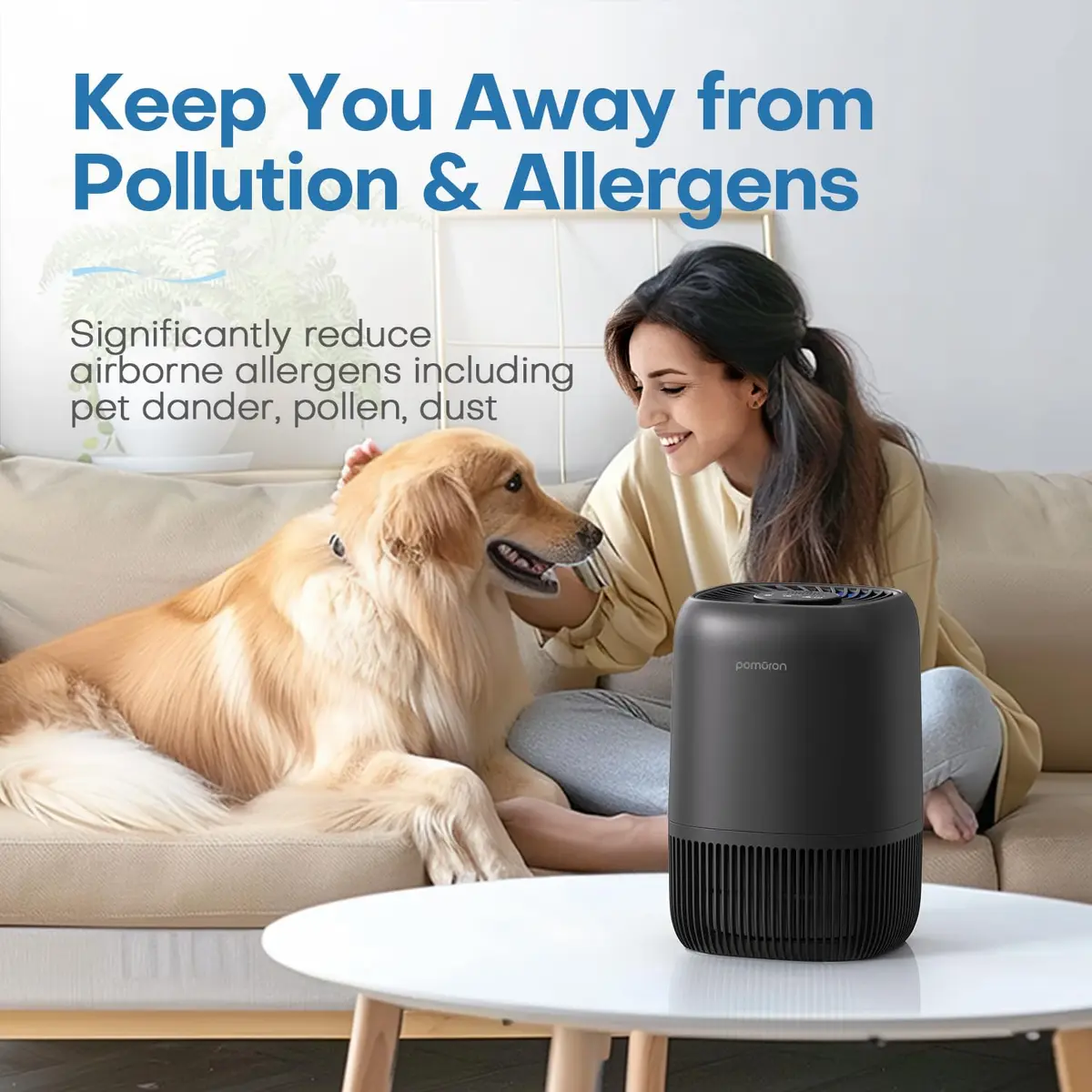 POMORON Air Purifier for Bedroom & Home | HEPA Filter, Whisper Quiet, Aromatherapy, 256 sq ft - view 2