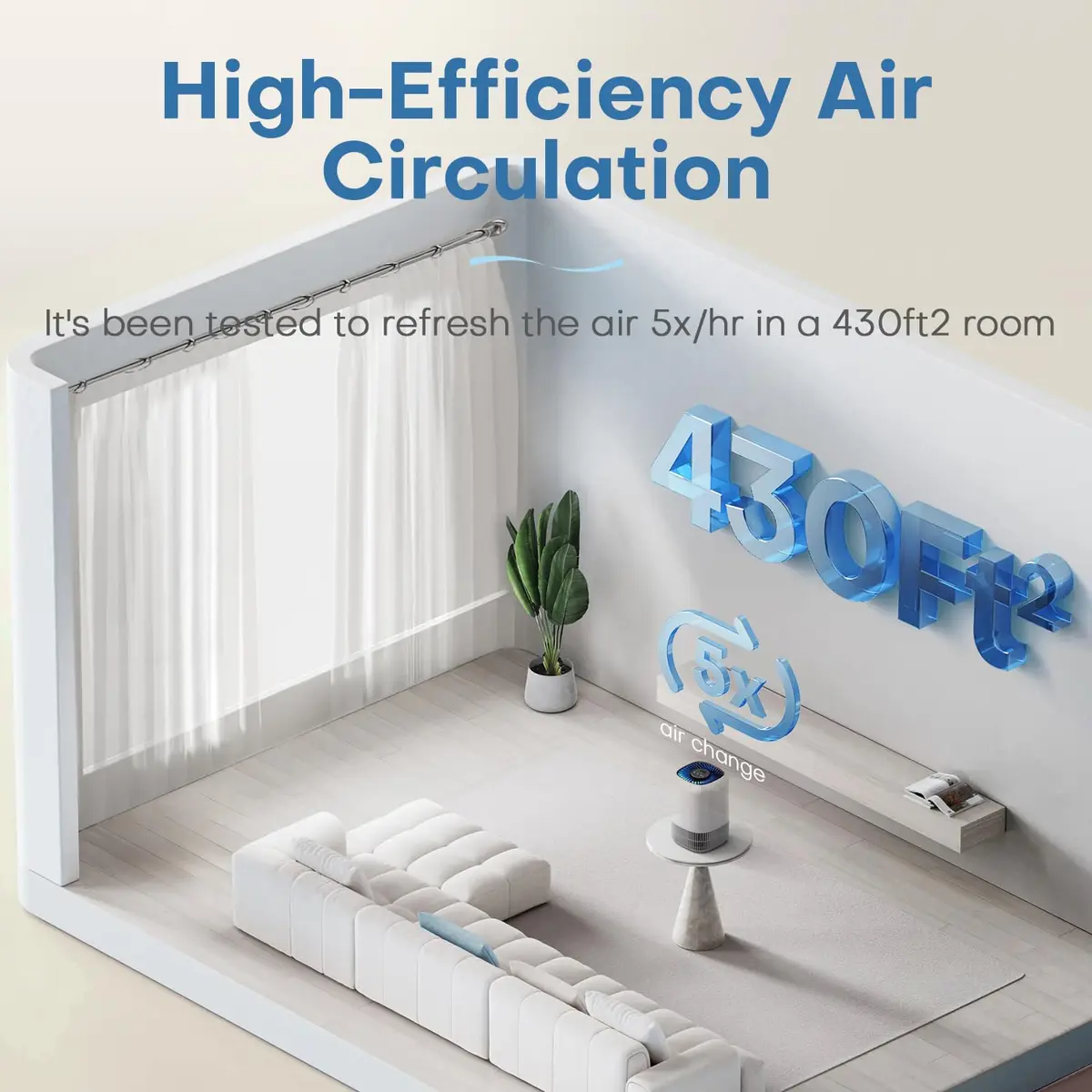 POMORON Air Purifier for Bedroom & Home | HEPA Filter, Whisper Quiet, Aromatherapy, 256 sq ft - view 3