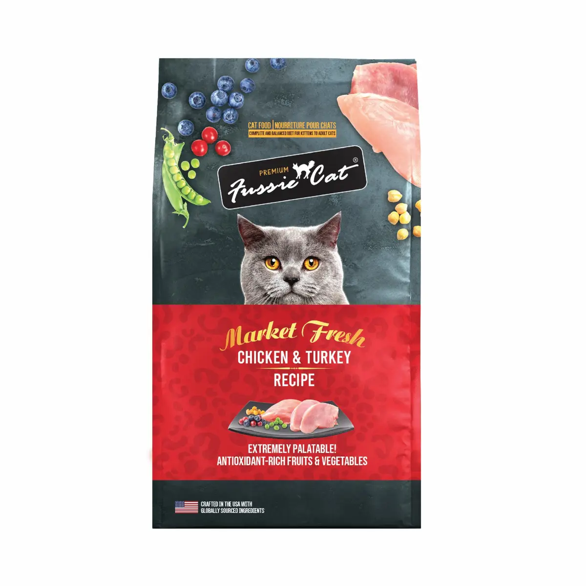 Fussie Cat Market Fresh Chicken & Turkey Recipe, Dry Cat Food, 3.5lb Bag | Meat-First Nutrition for All Life Stages - main product image