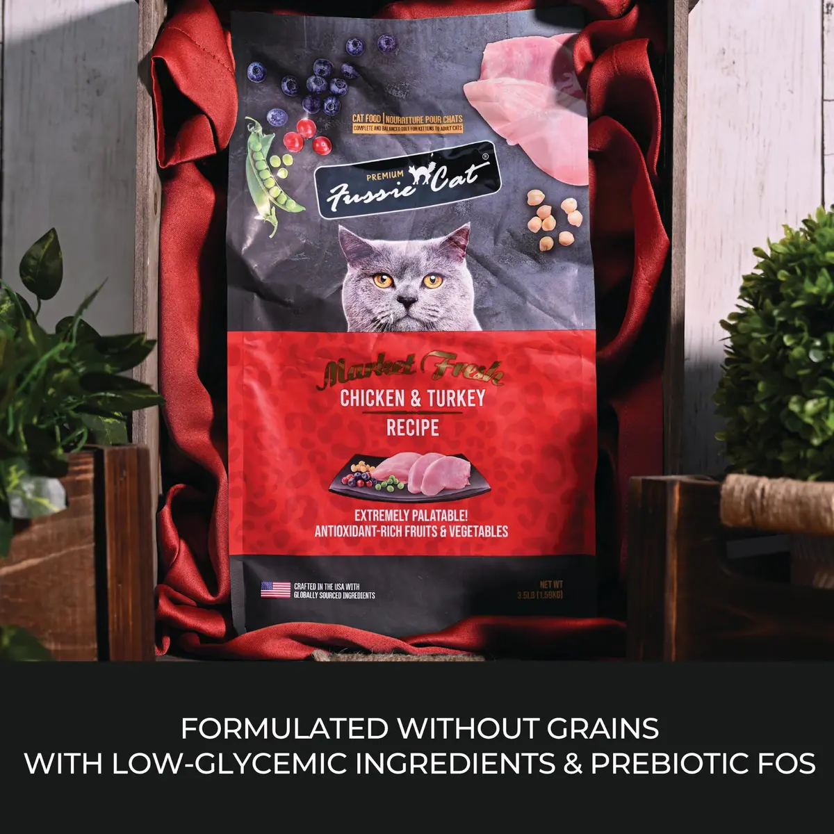 Fussie Cat Market Fresh Chicken & Turkey Recipe, Dry Cat Food, 3.5lb Bag | Meat-First Nutrition for All Life Stages - view 3