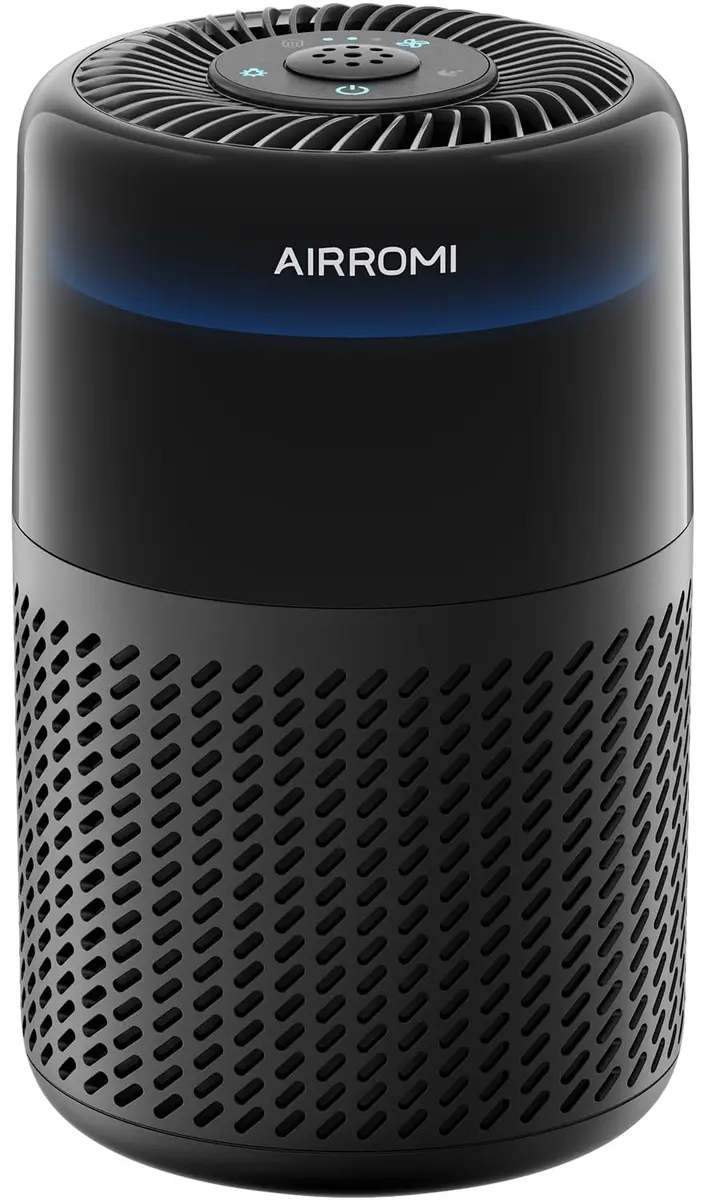 AIRROMI HEPA Air Purifier for Bedroom & Home | 360° Clean Air, Pet Odor & Smoke Removal, Quiet Operation, Black - main product image