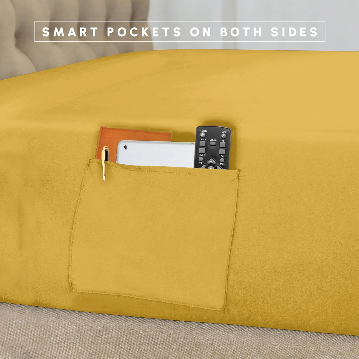 Elegant Comfort Twin/Twin XL Comforter Set Mustard Yellow | All Season Pinch Pleated Bedding - view 5