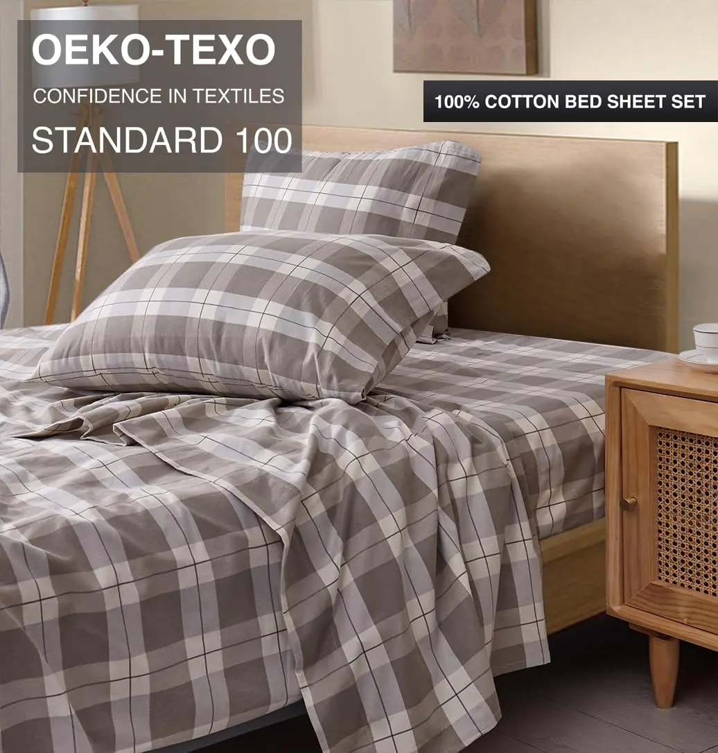 New Season Naturally Yours 100% Cotton Double Flannel Sheet Set | Soft & Warm Bed Sheets for India - view 2