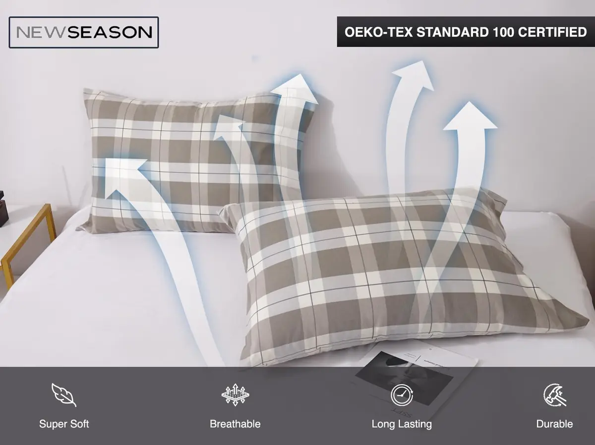 New Season Naturally Yours 100% Cotton Double Flannel Sheet Set | Soft & Warm Bed Sheets for India - view 3