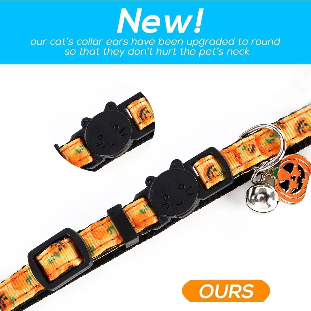 Yizepet Cat Collars with Bells, Breakaway Kitten Collar, Cute Kitty Collar, Pet Supplies Accessories | Adjustable from 7.8-10.2 inches - view 4