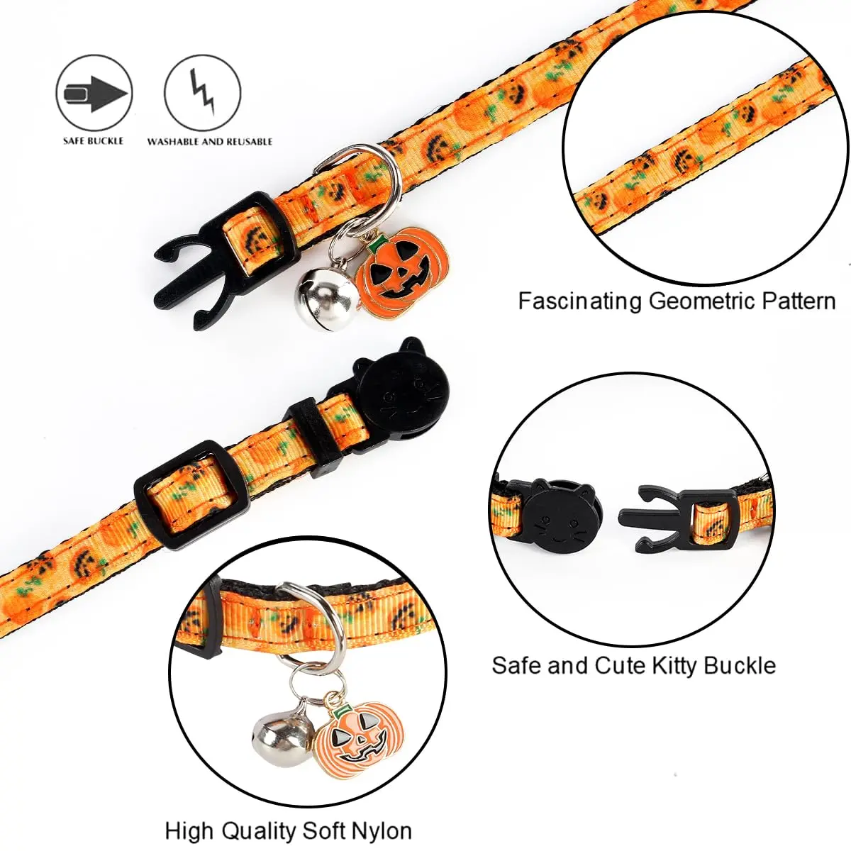 Yizepet Cat Collars with Bells, Breakaway Kitten Collar, Cute Kitty Collar, Pet Supplies Accessories | Adjustable from 7.8-10.2 inches - view 3