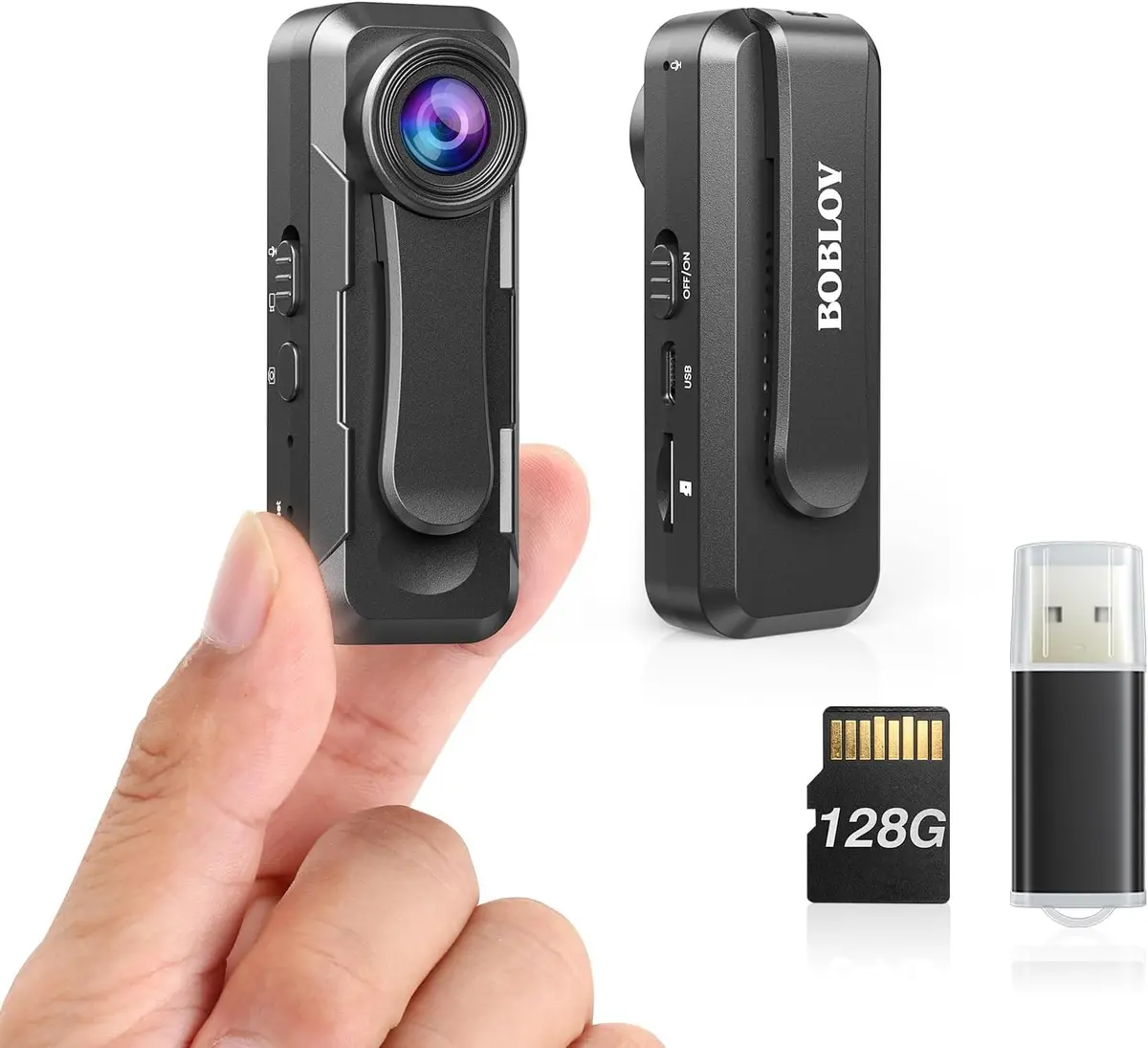 BOBLOV W1 1080P Body Camera 128GB | Wearable HD Video Support 90 Min - main product image