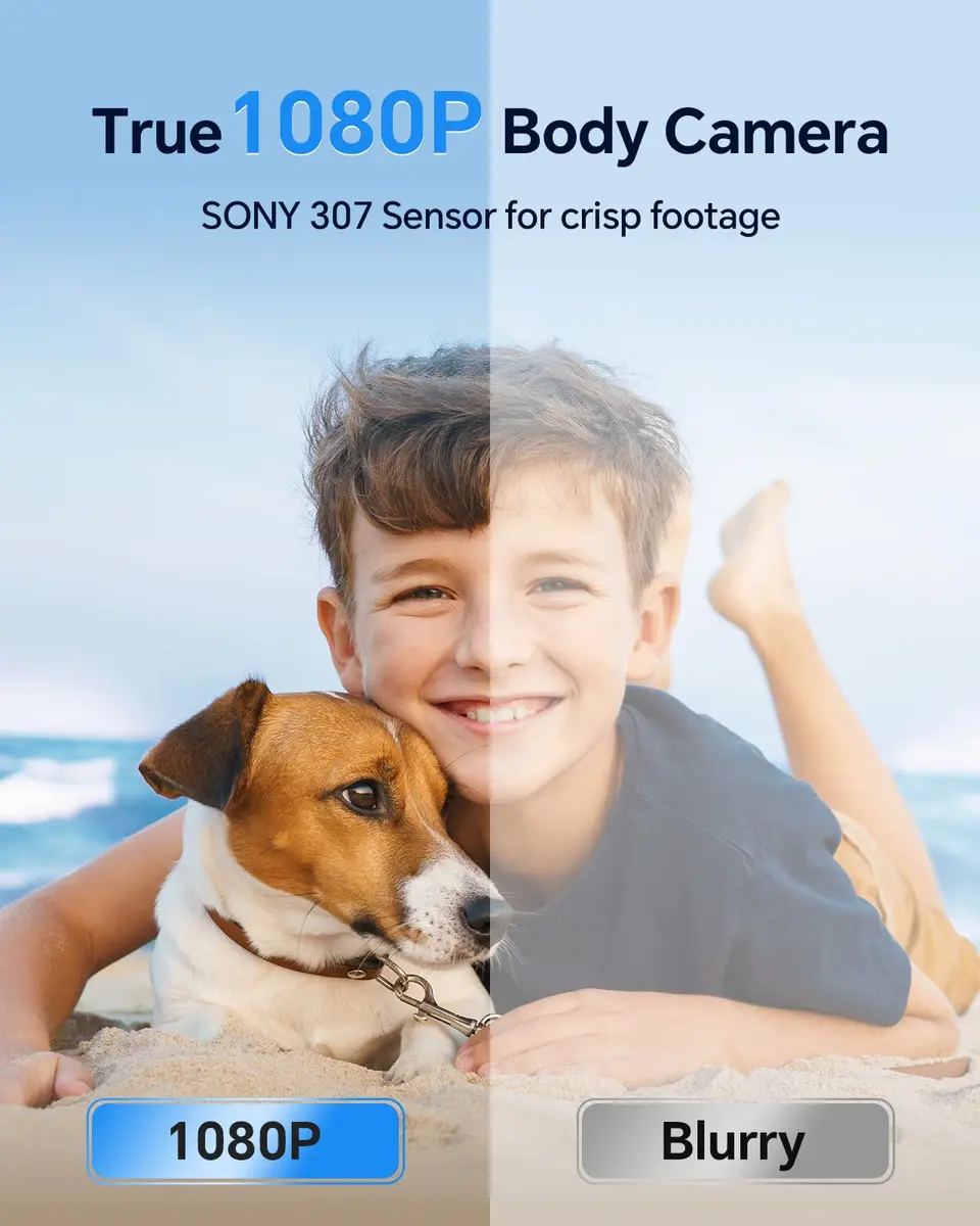 BOBLOV W1 1080P Body Camera 128GB | Wearable HD Video Support 90 Min - view 8