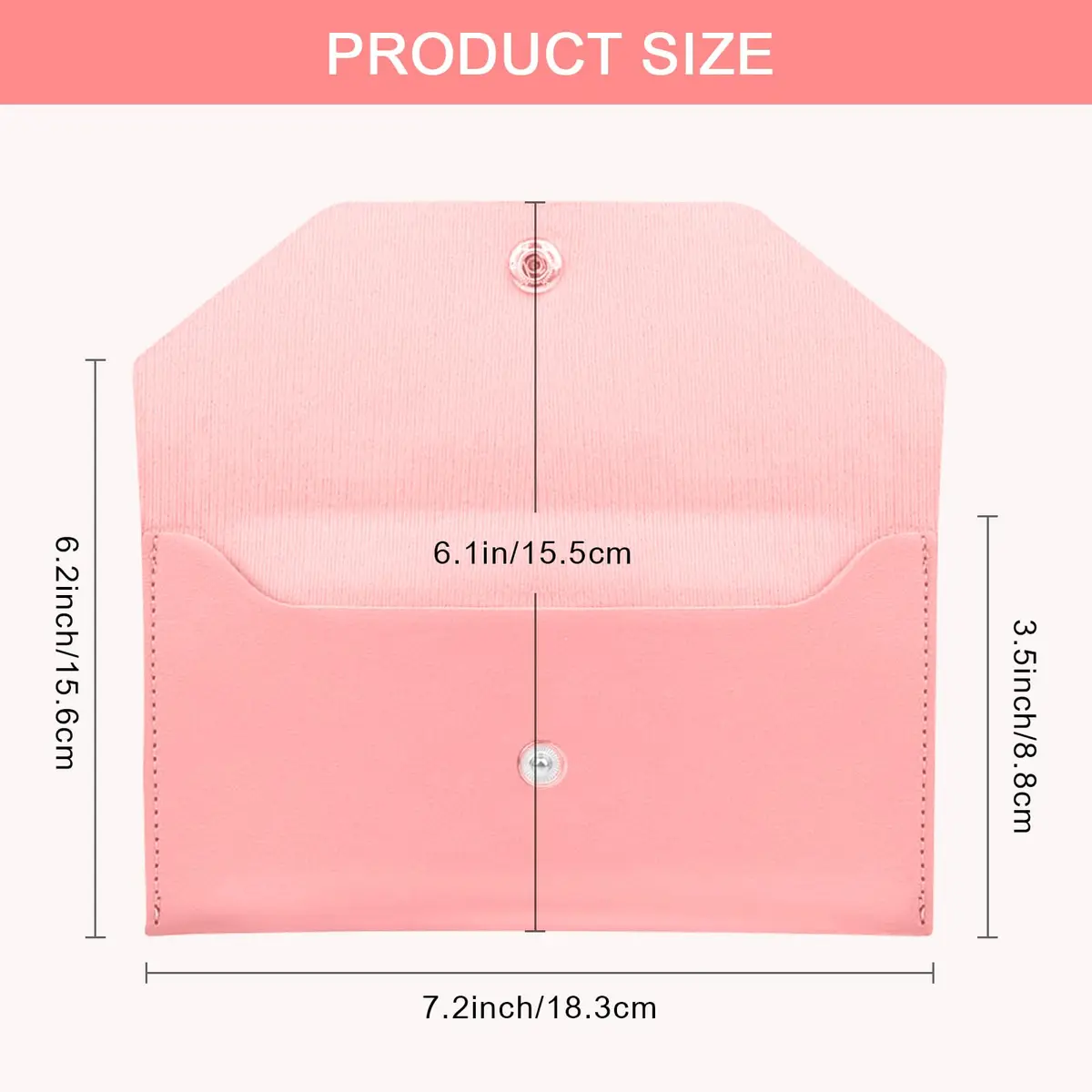 Nolcha Pu Leather Cash Envelope Wallet - Reusable Cash Stuffing Wallet for Men and Women -Pink | Compact, Waterproof & Budget-Friendly - view 2