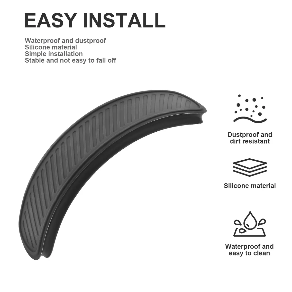 Miruchertter Black Silicone Headband Pad for Apple AirPods Max Headphones | Washable & Durable Replacement Cushion - view 5