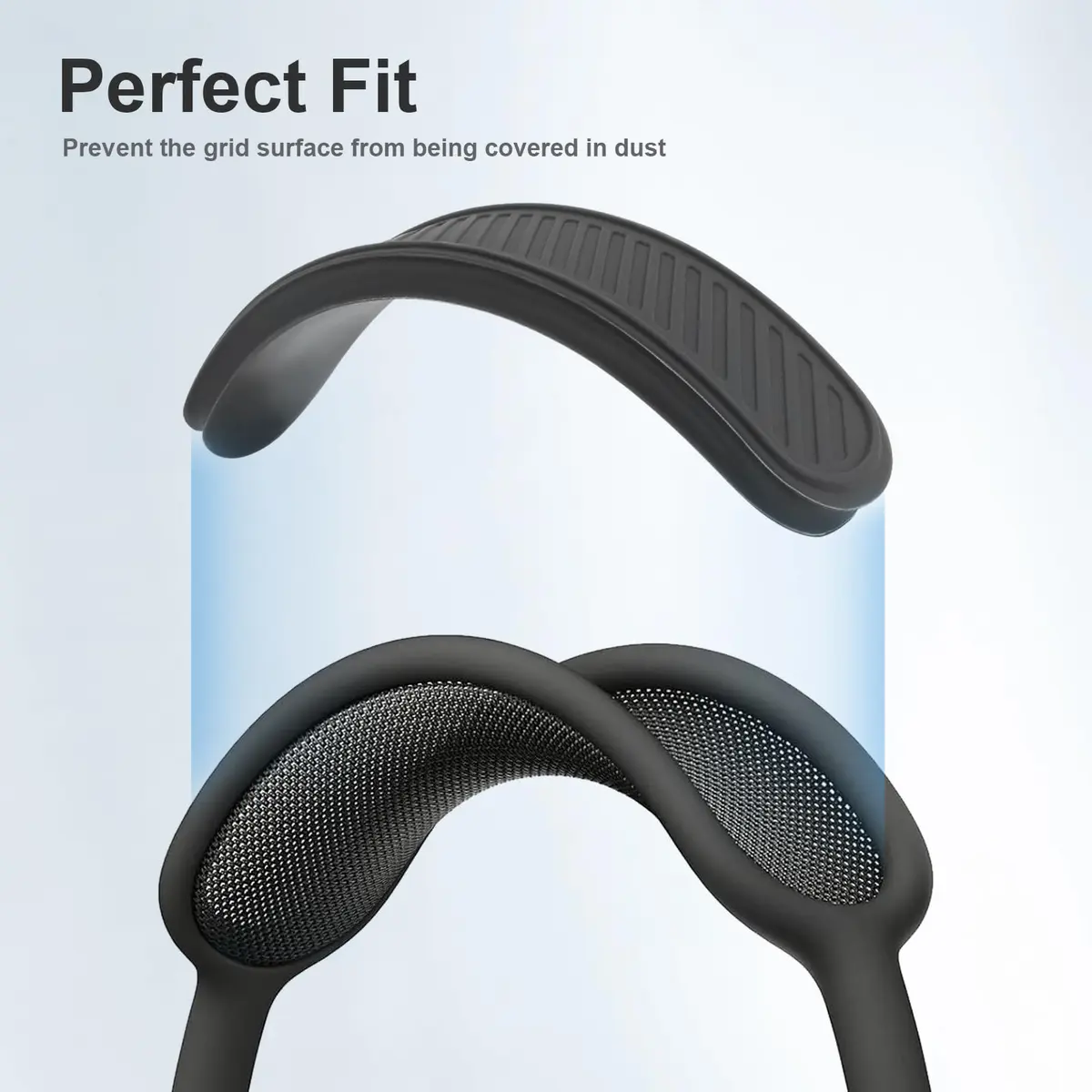Miruchertter Black Silicone Headband Pad for Apple AirPods Max Headphones | Washable & Durable Replacement Cushion - view 2