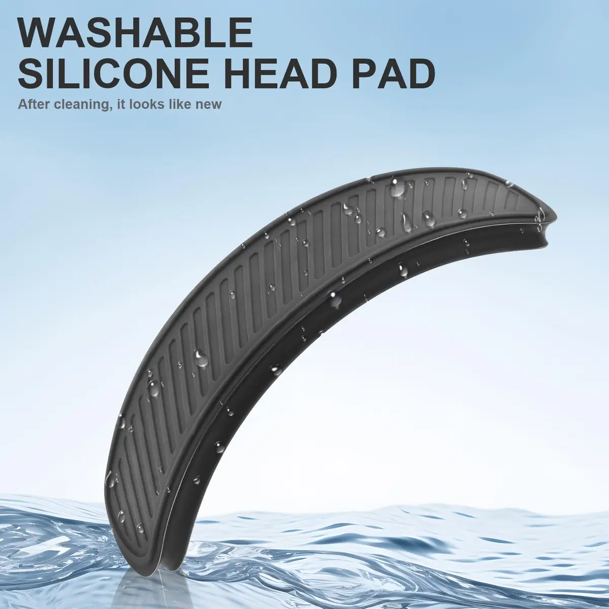 Miruchertter Black Silicone Headband Pad for Apple AirPods Max Headphones | Washable & Durable Replacement Cushion - view 3
