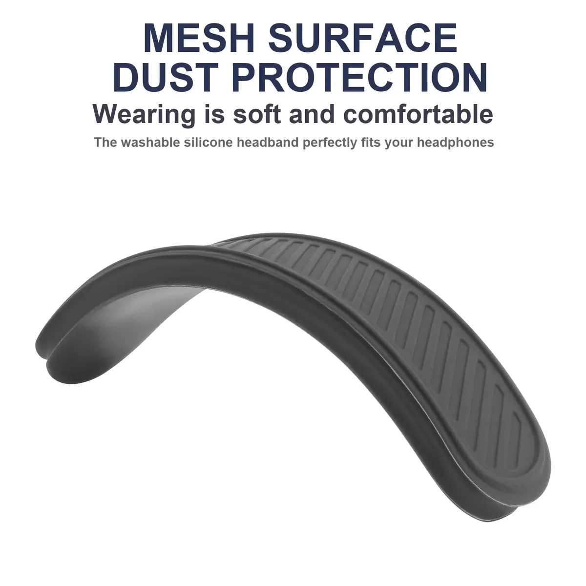 Miruchertter Black Silicone Headband Pad for Apple AirPods Max Headphones | Washable & Durable Replacement Cushion - view 4