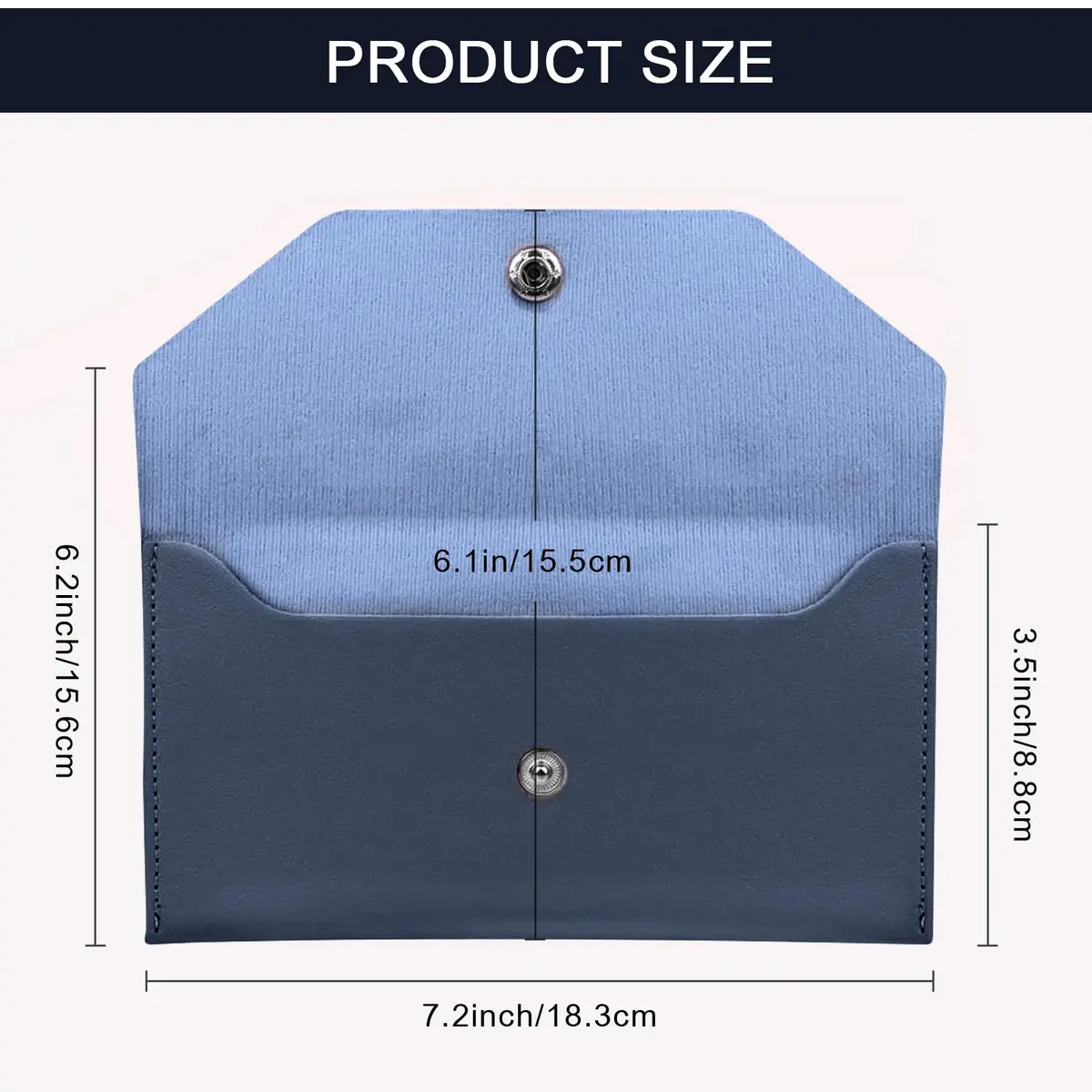 Nolcha Cash Envelope Wallet for Women - Reusable PU Leather Budgeting Wallet, Dark-Blue | Compact & Waterproof - view 2