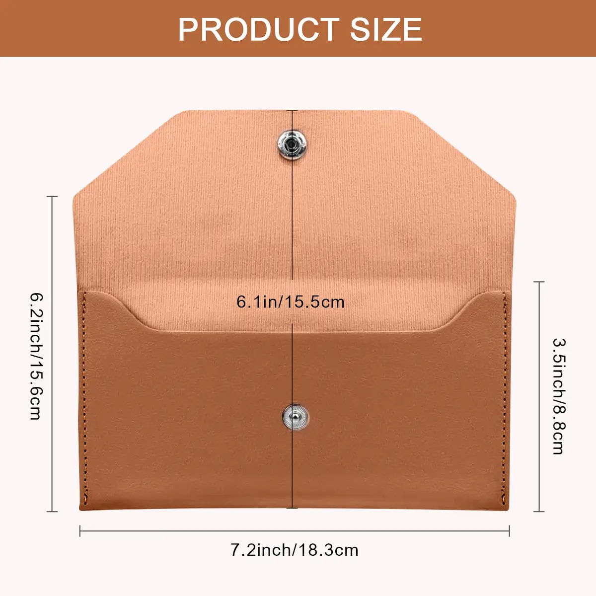 Nolcha Cash Envelope Wallet - Reusable PU Leather Budget Organizer for Men & Women | Brown - view 2