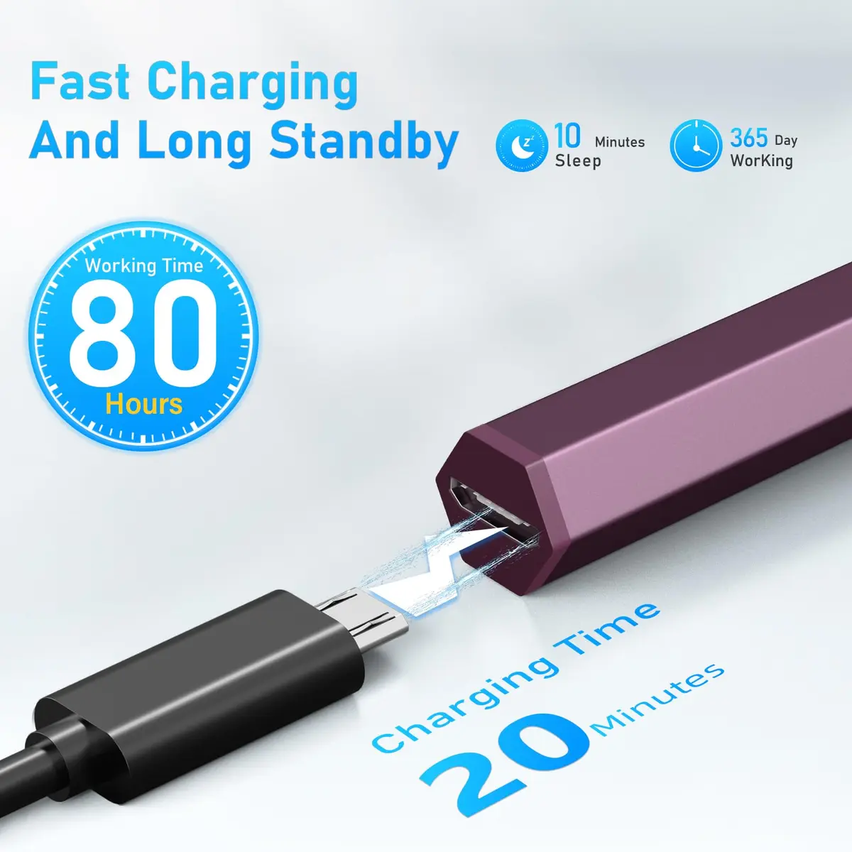 SSS·GRGB Stylus Pen for HP Envy X360 & Spectre X2 | Tilt & Pressure Sensitive, Rechargeable, Palm Rejection, Red - view 7
