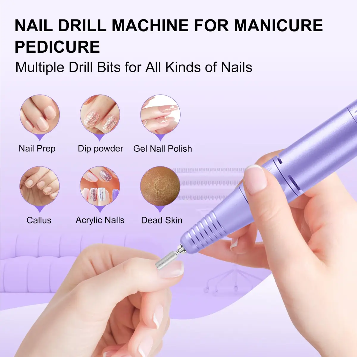 COSYGLOW Glitter Portable Cordless Nail Drill Kit | 30000 RPM E-File for Acrylic & Gel Nails - view 7