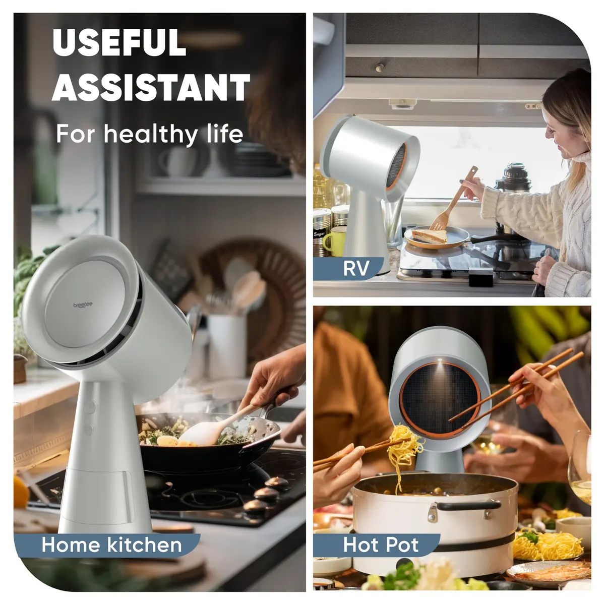 Breetee Portable Range Hood Kitchen 2.23 kg (4.92 lb) | 5-Layer Filter Compact Desktop Exhaust Fan - view 4