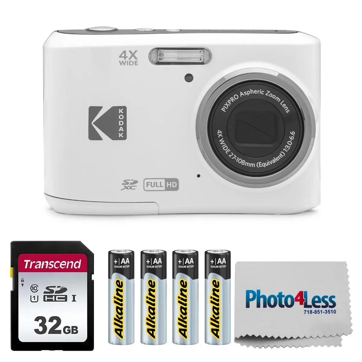 KODAK PIXPRO FZ45 16MP Digital Camera with 4X Optical Zoom 27mm Wide Angle and 2.7" LCD Screen Bundle with 32GB SD Card, AA Batteries - main product image