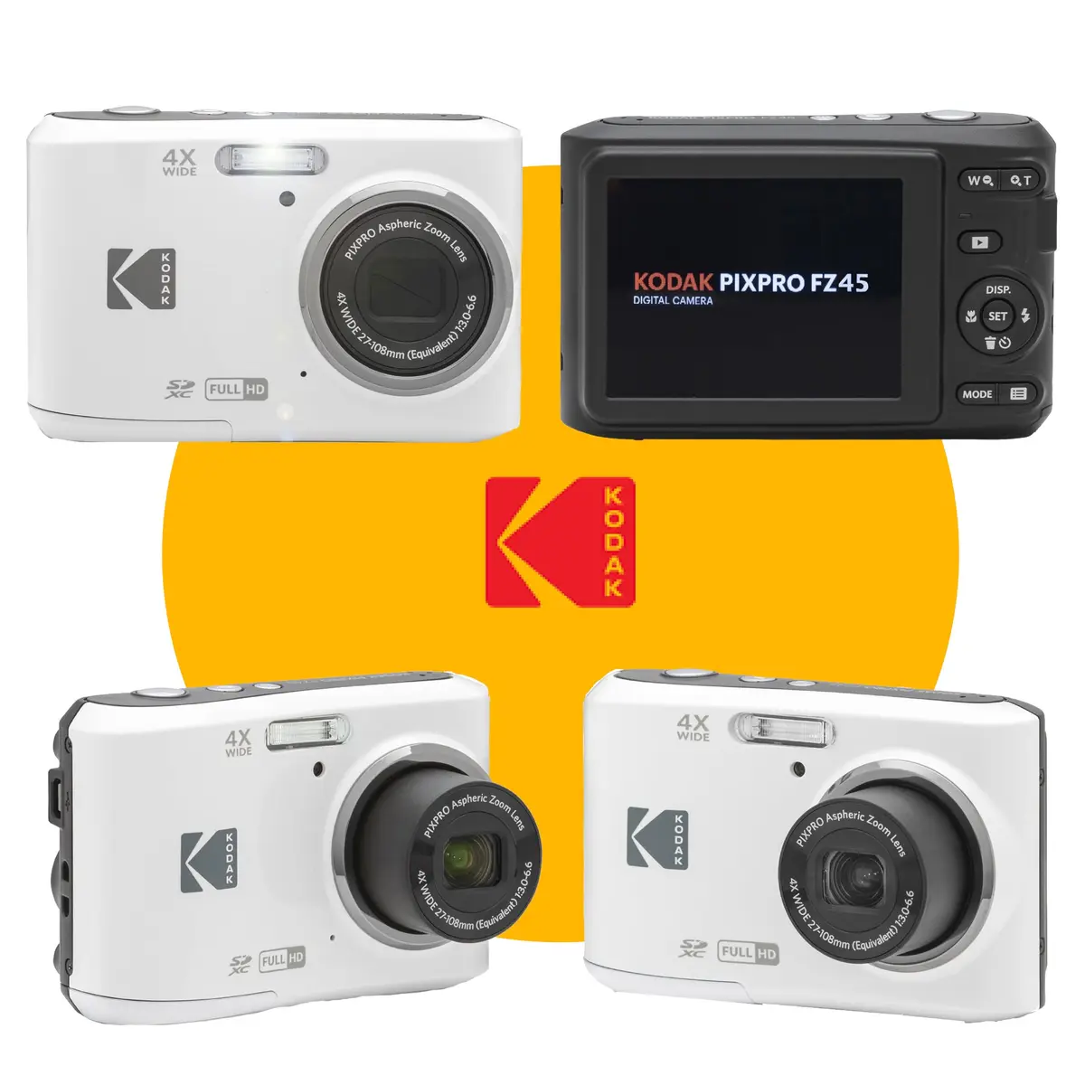 KODAK PIXPRO FZ45 16MP Digital Camera with 4X Optical Zoom 27mm Wide Angle and 2.7" LCD Screen Bundle with 32GB SD Card, AA Batteries - view 3