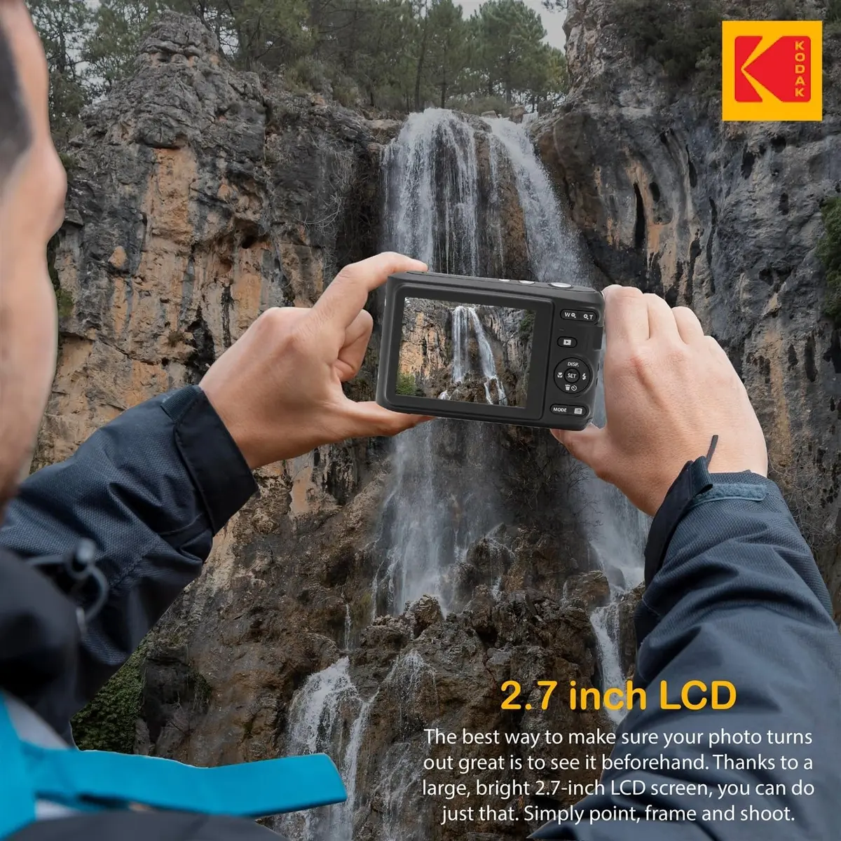 KODAK PIXPRO FZ45 16MP Digital Camera with 4X Optical Zoom 27mm Wide Angle and 2.7" LCD Screen Bundle with 32GB SD Memory Card, AA Batteries (Red) - view 5