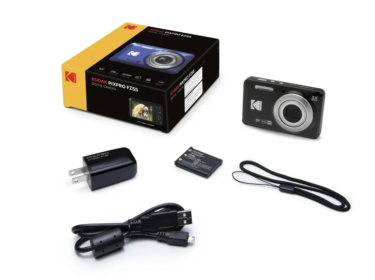 KODAK PIXPRO FZ55 16MP Digital Point & Shoot Camera | 5X Optical Zoom, 28mm Wide Angle, 1080P HD Video, Bundle with 32GB SD Card & Case - view 7