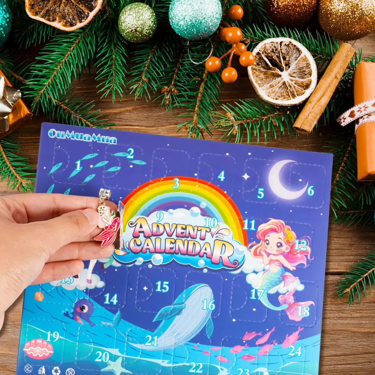 OuMuaMua Christmas Bracelets Advent Calendar 2026 for Girls | 24-Day DIY Jewelry Kit with Charms & Adjustable Chains - view 3