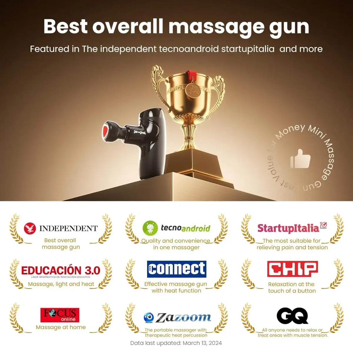 BOB AND BRAD M7 Plus Mini Massage Gun with Heat, 0.4 kg (0.88 lbs) | Dual-Action Relief for Neck & Back Stiffness - view 5