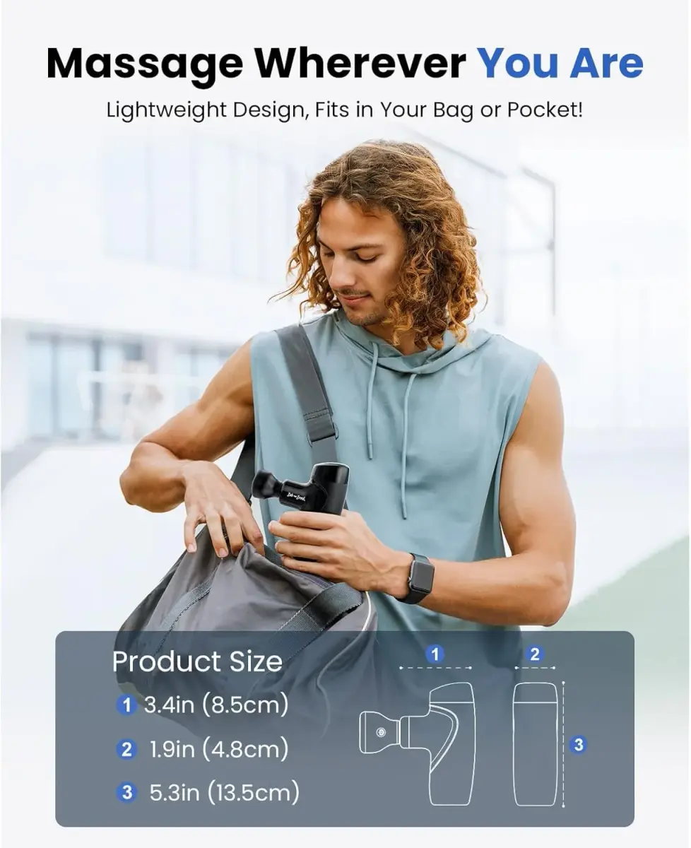 BOB AND BRAD M7 Plus Mini Massage Gun with Heat, 0.4 kg (0.88 lbs) | Dual-Action Relief for Neck & Back Stiffness - view 7