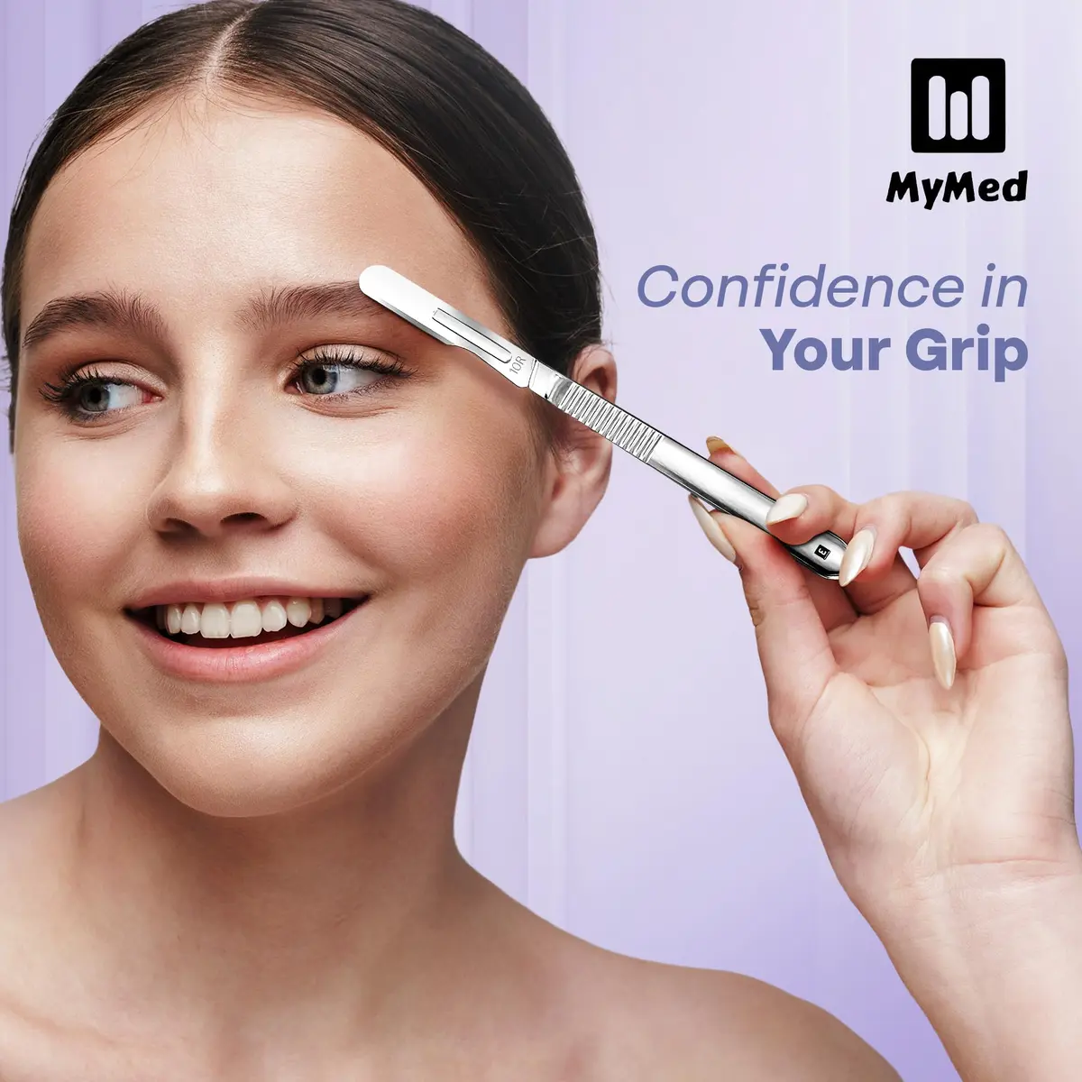 MyMed 10R Dermaplaning Blades Kit with #3 Handle - 15 Blades & Handle | Professional Face Tool - view 3
