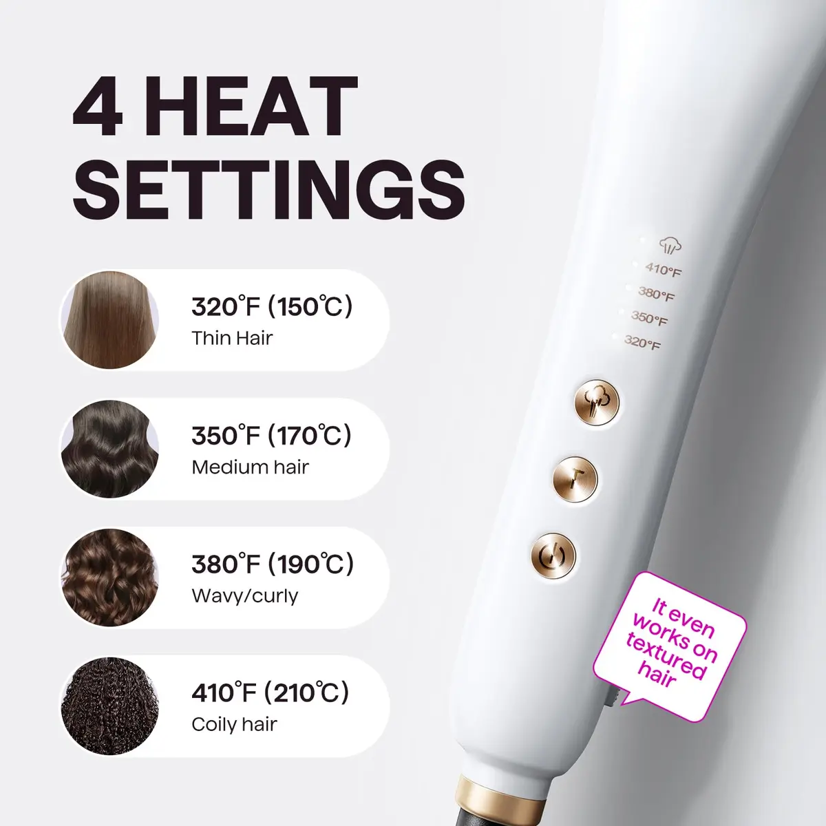 Wavytalk Pro Steam Hair Straightener Brush 30.7cm (12.1 Inch) | Hydrates Hair, Reduces Frizz, Faster Styling - view 4