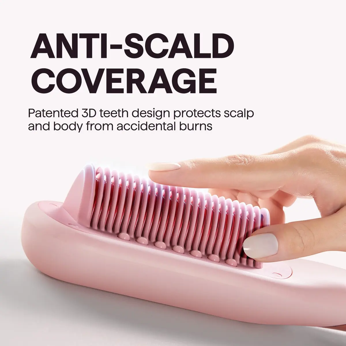 Wavytalk Pro Steam Hair Straightener Brush Pink | 200cm (6.5ft) Cord, 200°C (392°F) Max Temp - view 7