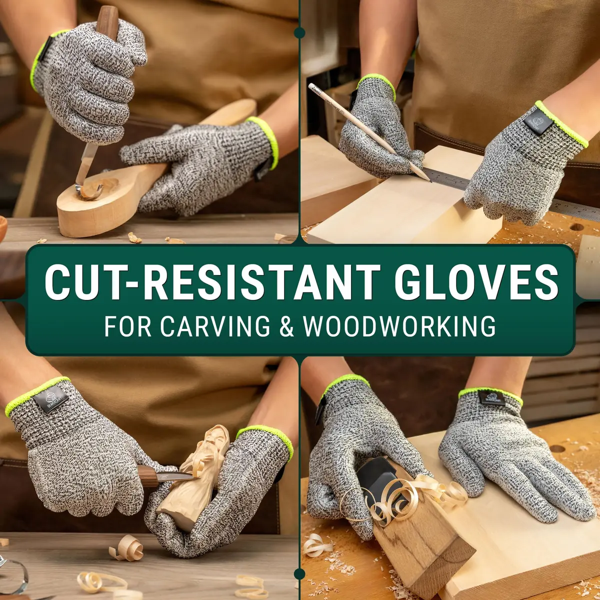 BeaverCraft Wood Carving Gloves CRG - Cut Resistant Gloves Level D for Woodworking & Food Prep (S) - view 2