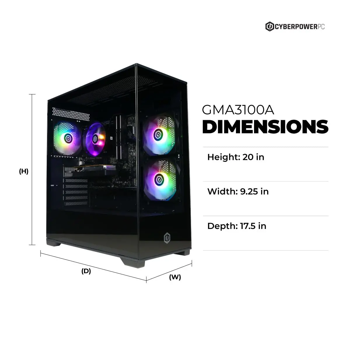 CyberpowerPC Gamer Master Gaming PC AMD Ryzen 5 5500 3.6GHz Radeon RX 6400 4GB 16GB DDR4 500GB SSD | High-Performance Desktop - view 3