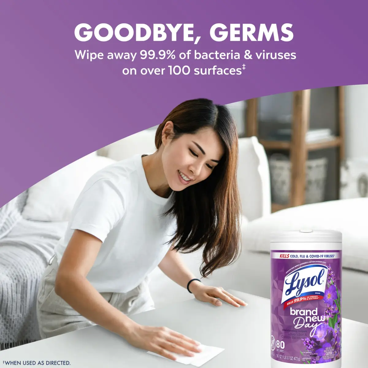 Lysol Disinfecting Wipes Multi-Surface Cleaner Lavender 80 ct | Kills 99.9% of Viruses & Bacteria - view 5