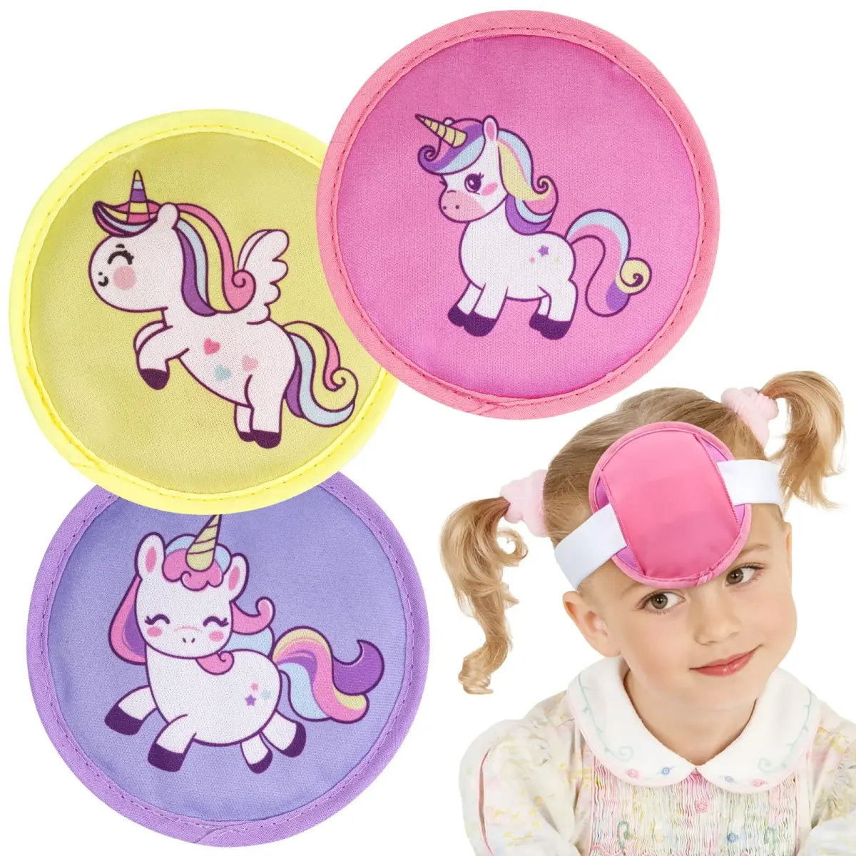 Hilph Kids Ice Packs for Boo Boos, 3 Unicorn Ice Packs with Handheld Strap & Extra Long Strap (9.9 cm Diameter) - main product image