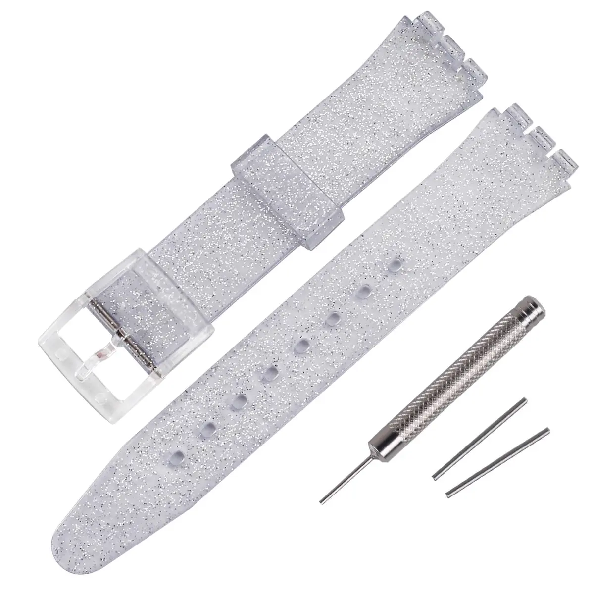 Rihahisy Silicone Rubber Watch Strap/Watch Band Replacement for Swatch 17mm | Stylish, Skin-Friendly & Quick-Change - main product image