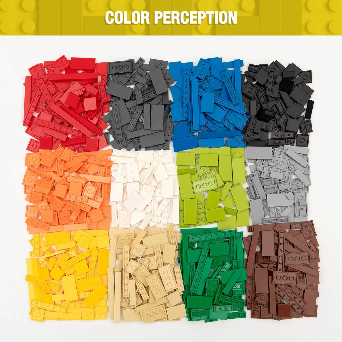 MANNIDOO Classic 1200 Piece Flat Tiles Expansion Set | Compatible with Lego, 12 Colors - view 3