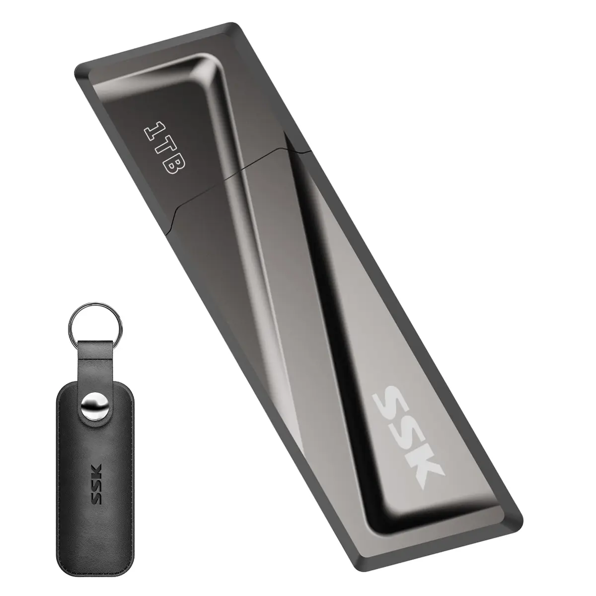 SSK 1TB USB 3.2 Gen2 Flash Drive 1024 GB (1 TB) | Ultra-High-Speed External Solid State Drive with USB-C Adapter - main product image