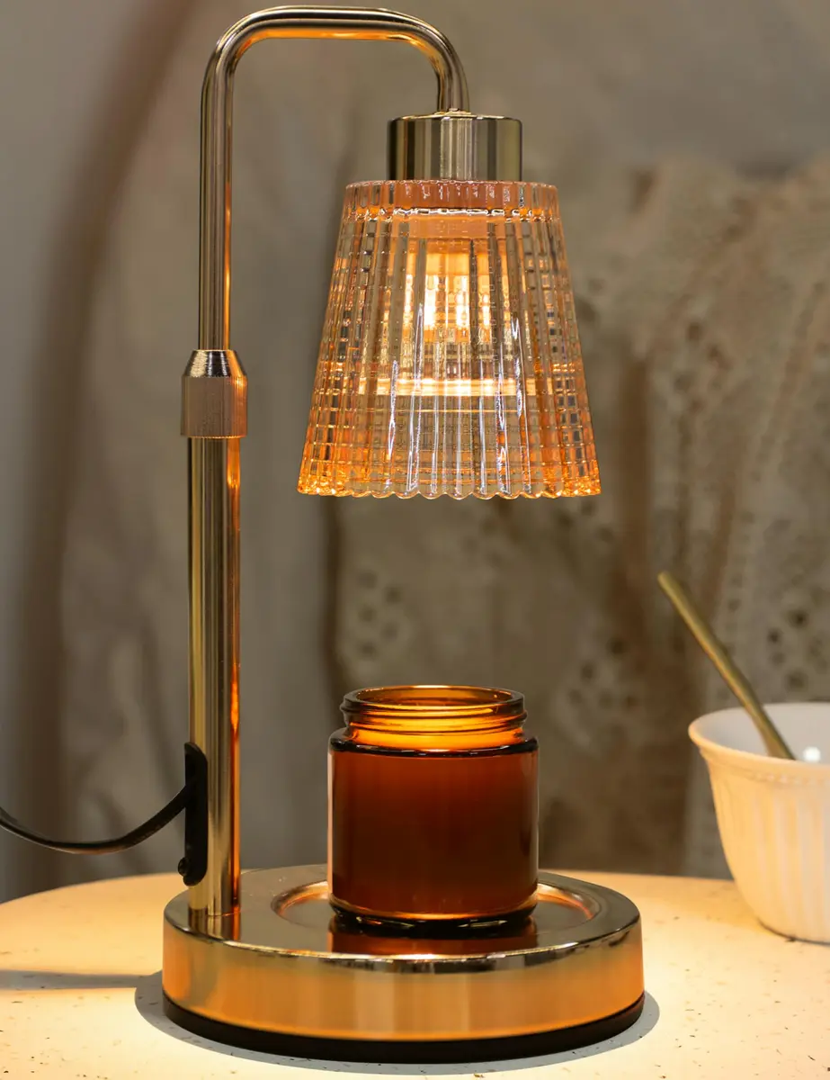 GODONLIF Gold Candle Warmer Lamp with 24h Cycle Timer, Dimmable Wax Melt Warmer - main product image
