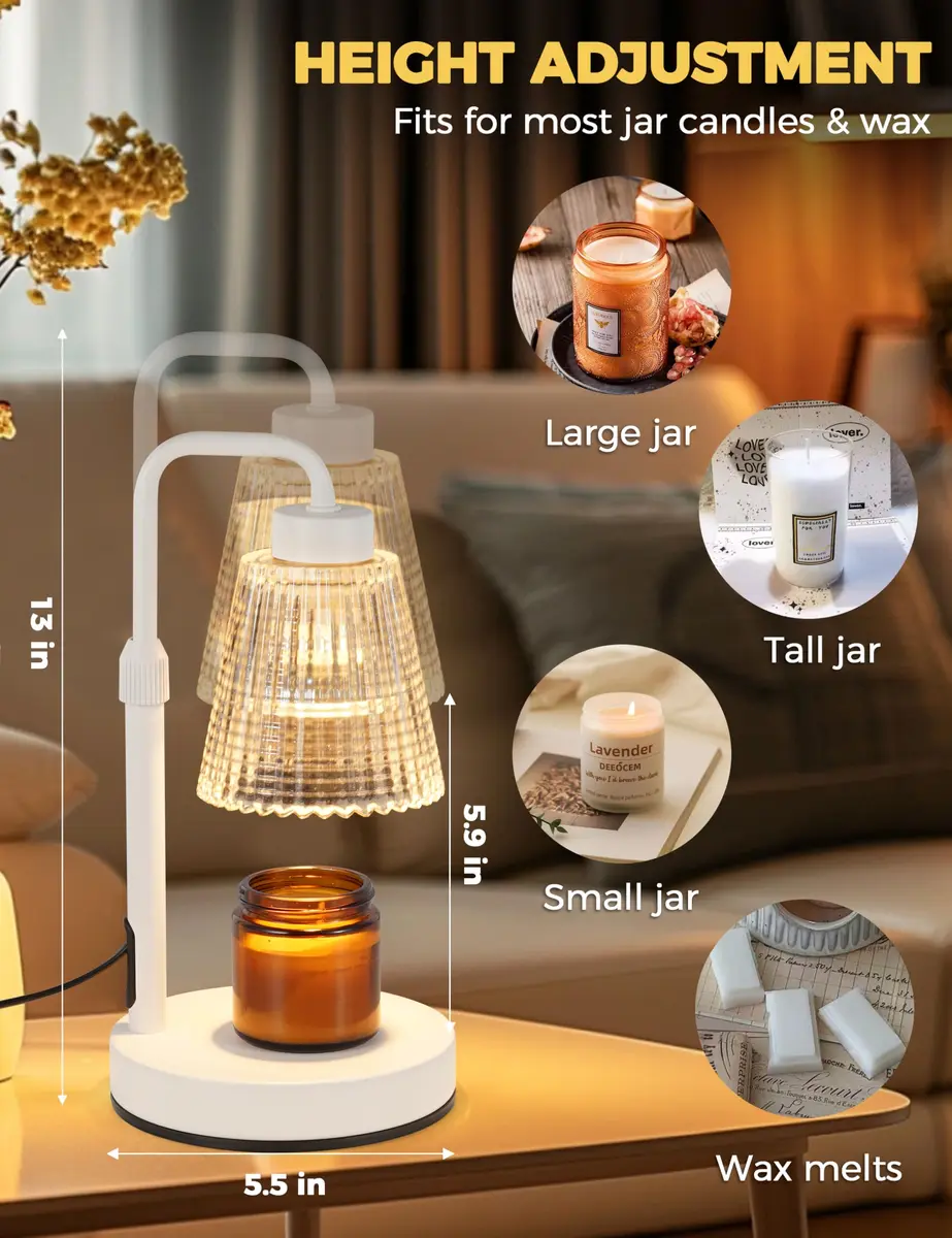 GODONLIF White Candle Warmer Lamp with 24h Cycle Timer, Dimmable Wax Melt Warmer - view 5