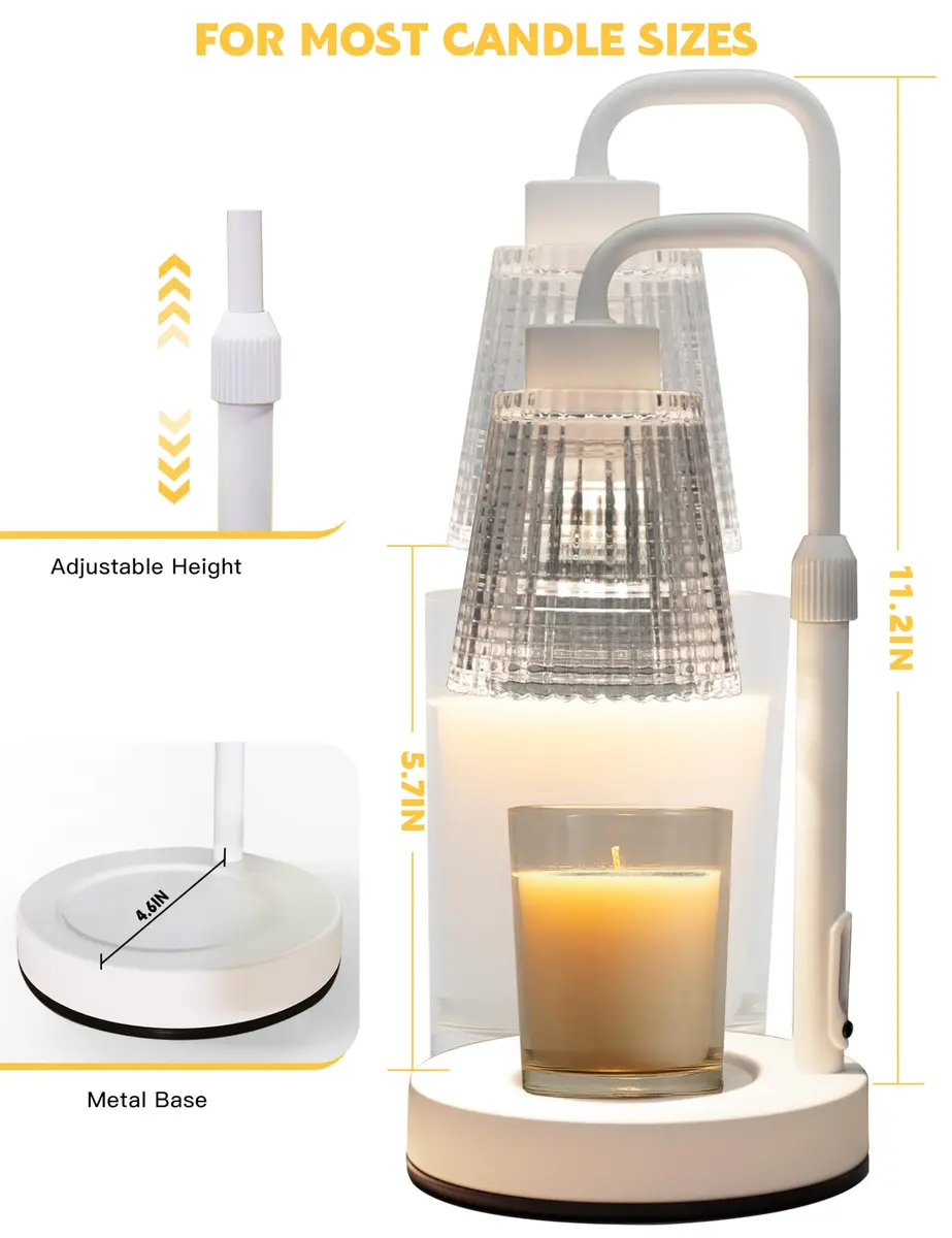 GODONLIF White Candle Warmer Lamp with 24h Cycle Timer, Dimmable Wax Melt Warmer - view 6