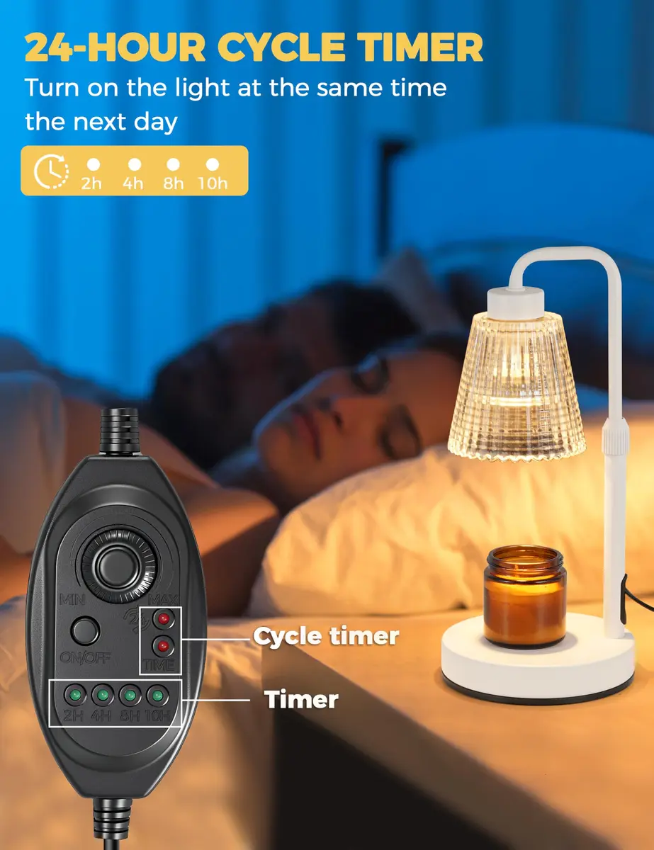 GODONLIF White Candle Warmer Lamp with 24h Cycle Timer, Dimmable Wax Melt Warmer - view 4