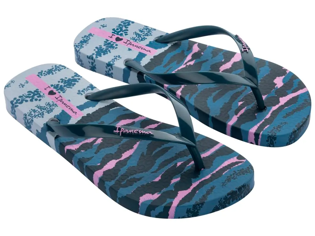 Ipanema Animal Print VI Fem Flip Flops Blue Lilac 7.5/8 UK | Animal Print Elegance - main product image