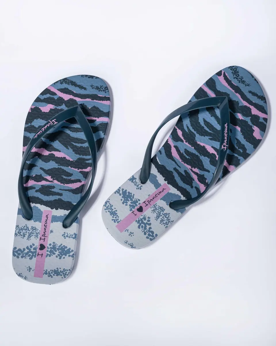 Ipanema Animal Print VI Fem Flip Flops Blue Lilac 7.5/8 UK | Animal Print Elegance - view 4