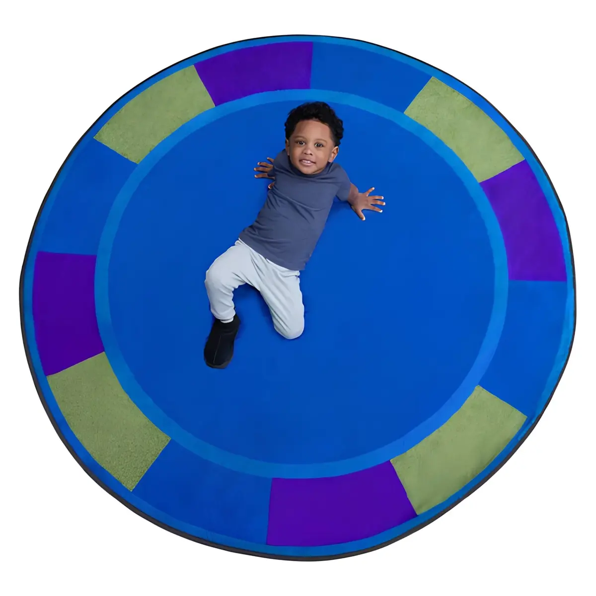 KIDCARPET.COM Cool Colors Circle Rug 6' Round | Classroom & Playroom Area Rug - view 7