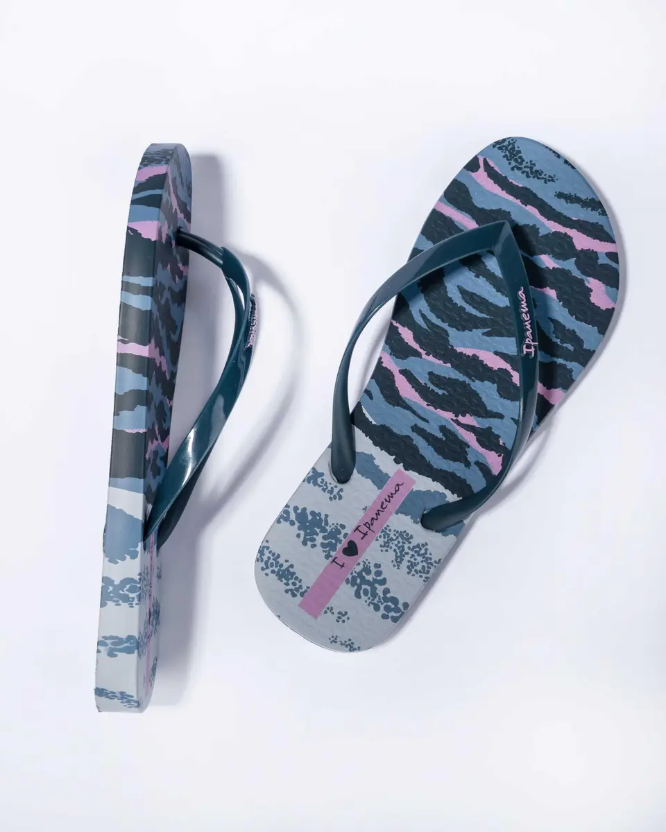 Ipanema Women Animal Print Vi Fem Flip-Flop, Blue Lilac, 9 UK | Elegant Animal Print with Metallic Straps - view 5