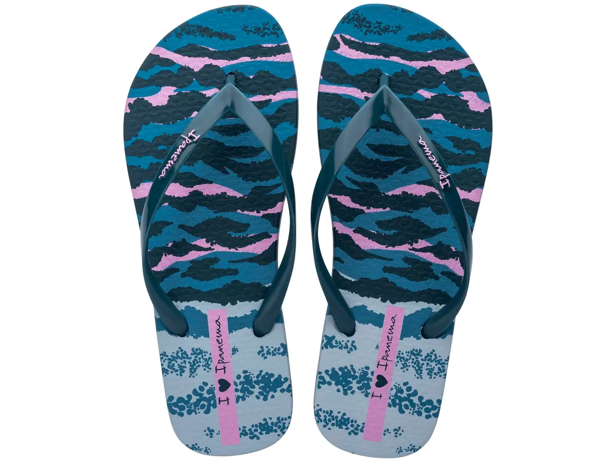 Ipanema Women Animal Print Vi Fem Flip-Flop, Blue Lilac, 9 UK | Elegant Animal Print with Metallic Straps - view 3