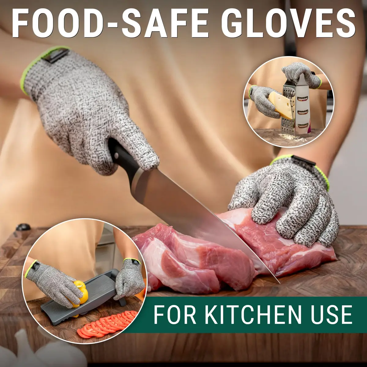 BeaverCraft Wood Carving Gloves CRG - Cut Resistant Gloves Level D for Woodworking & Food Prep (L) - view 3