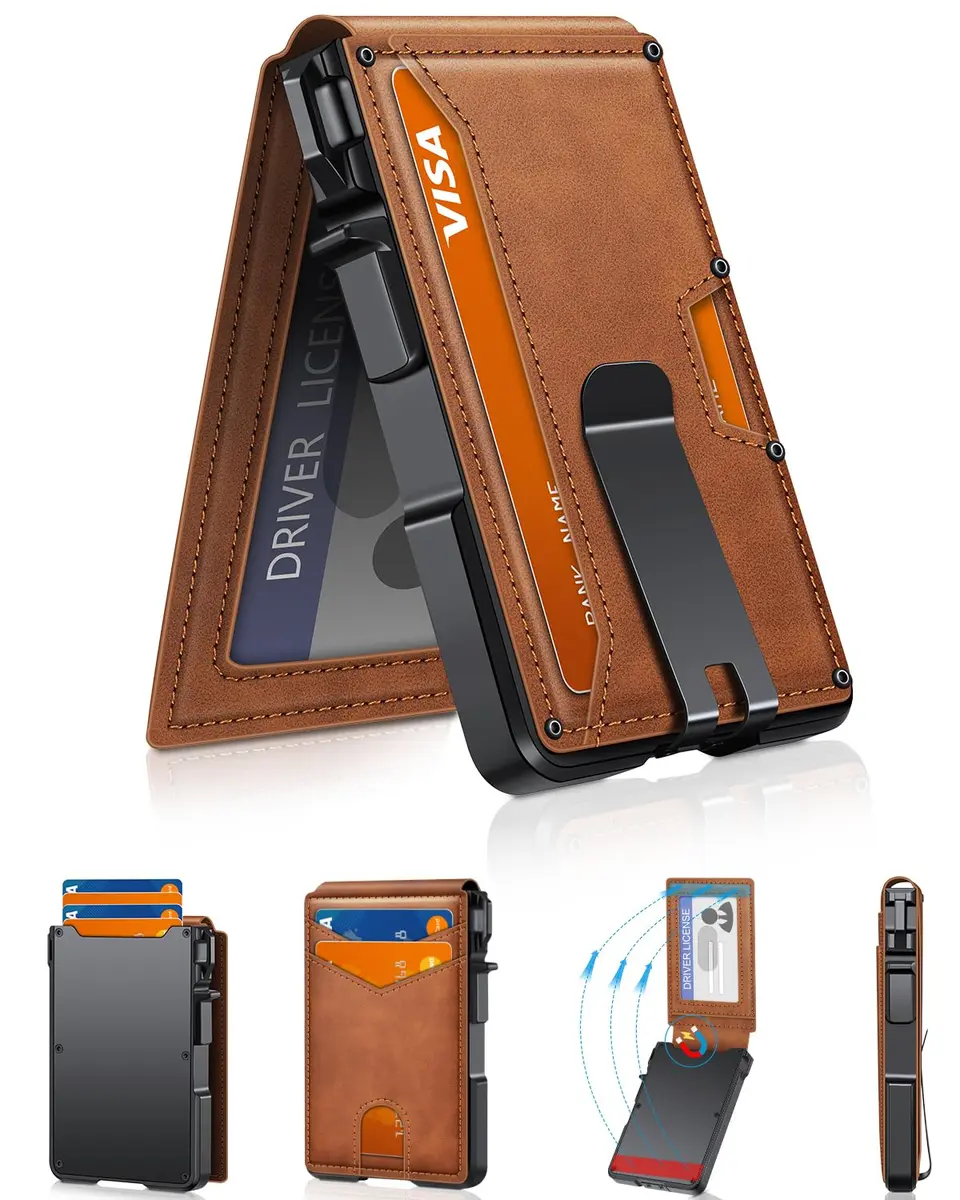 ZALVEX Wallet for Men Slim RFID Blocking 9-13 Cards | Compact & Durable Aluminum - main product image